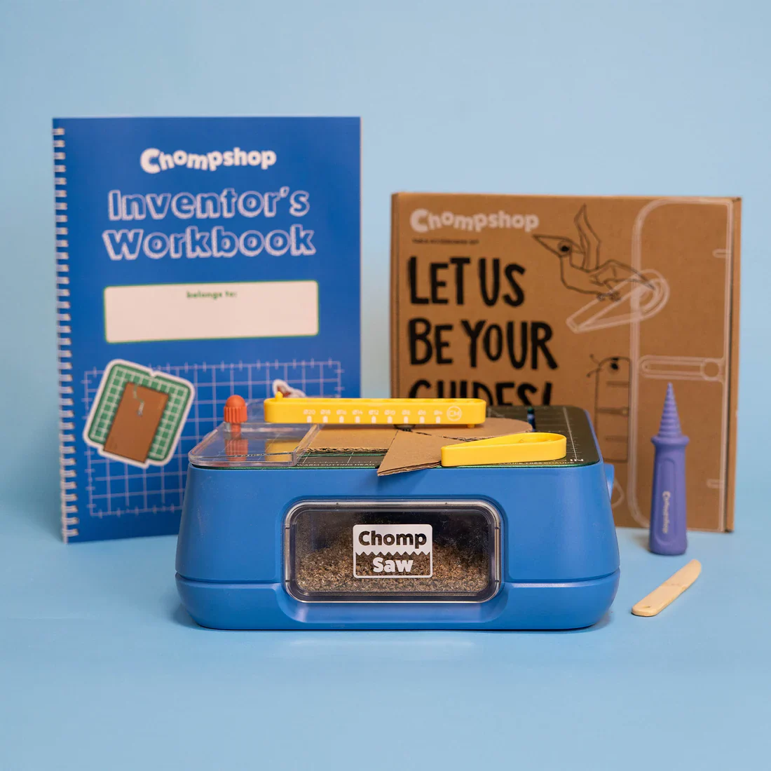 Maker Bundle (ChompSaw, Table Accessories, Inventor's Workbook, Hole Punch & Scoring Tool)